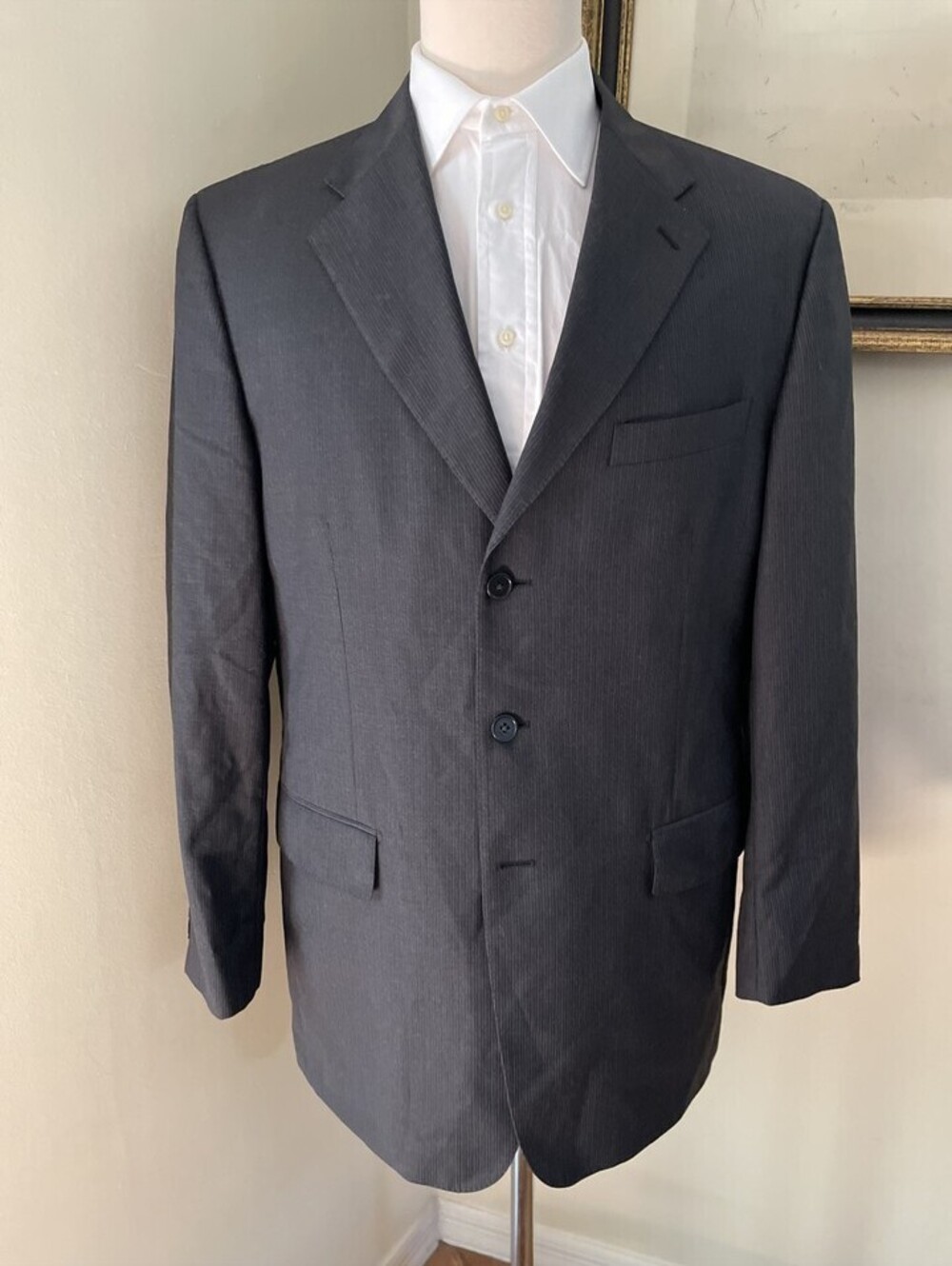 Faconnable made In Italy Vintage 3-Button Wool Suit 46R